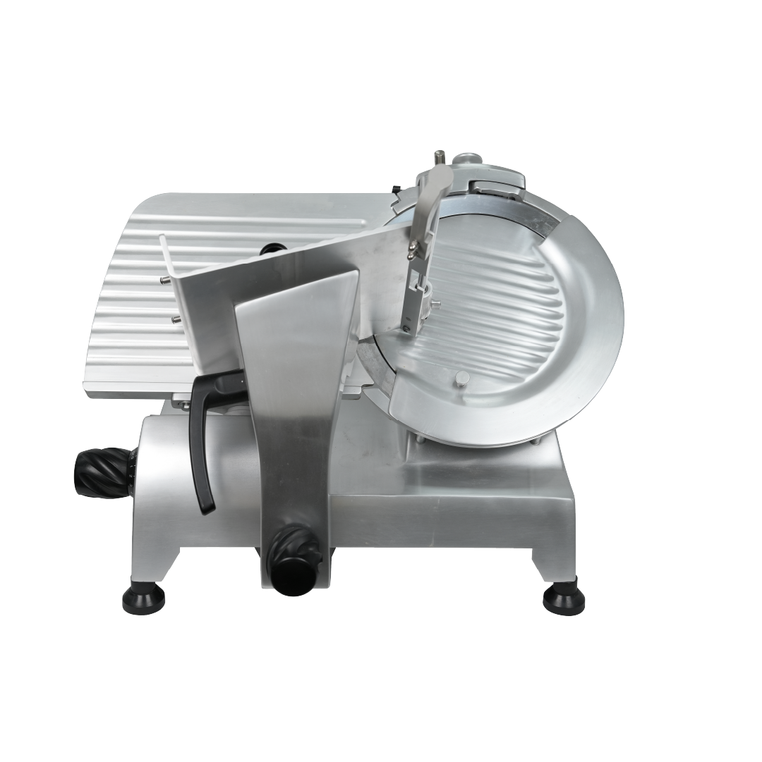 Tajadora industrial de 300mm en acero inoxidable para jamón, queso y embutidos